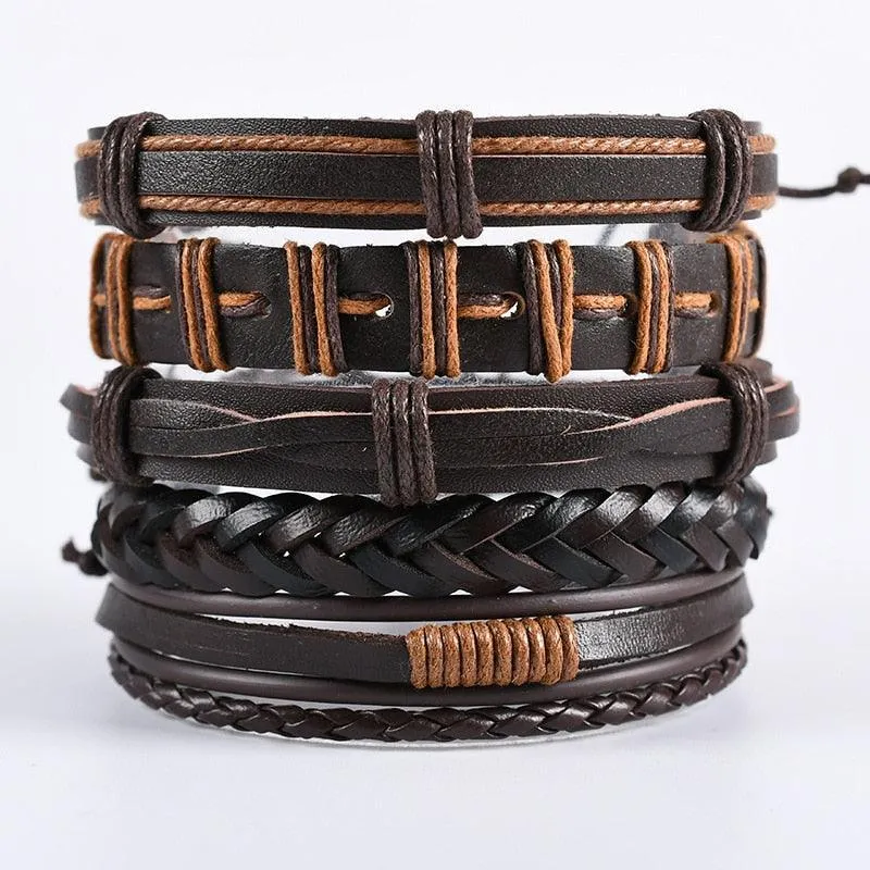 Viking Adjustable Leather Bracelet