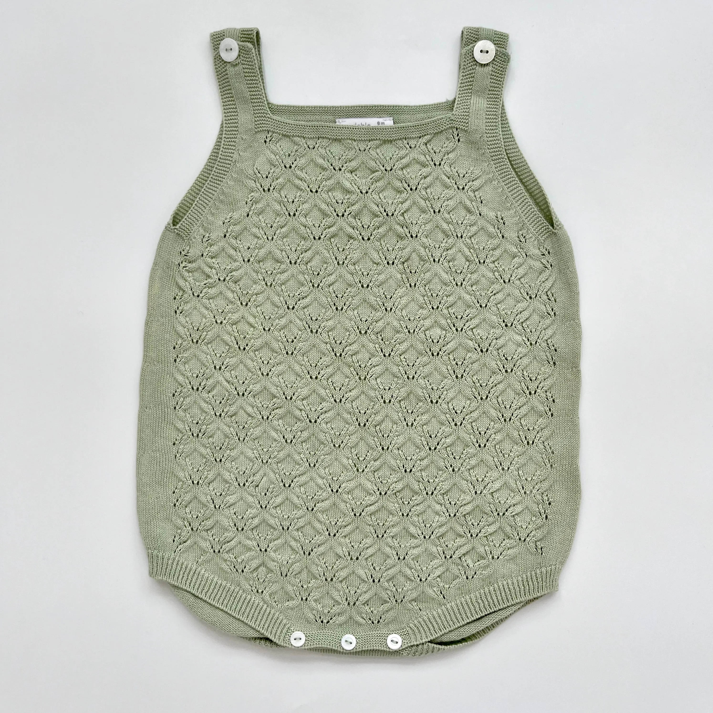 Wedobble Mint Green Knitted Romper: 9 Months