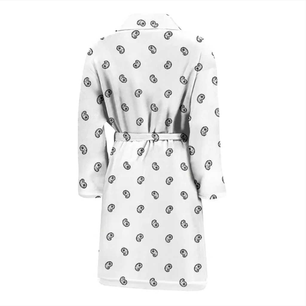 White Paisley Men's Bathrobe