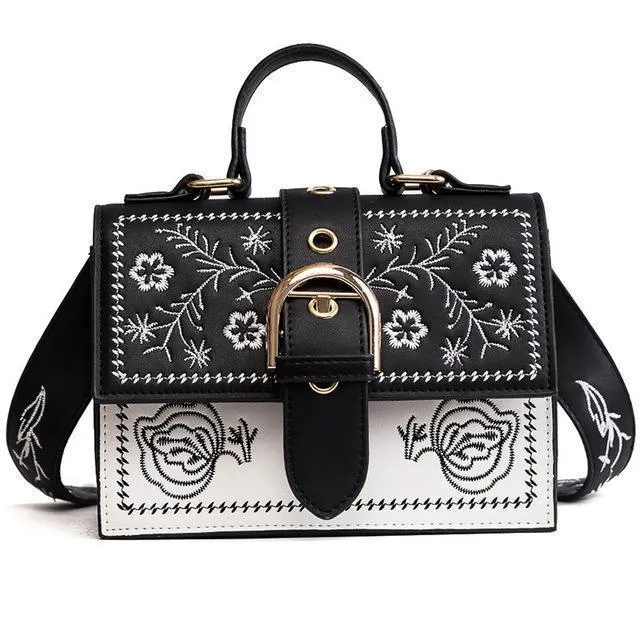 Women Bags Embroidered Flap Handbag