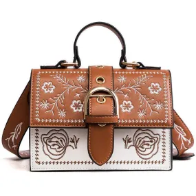 Women Bags Embroidered Flap Handbag