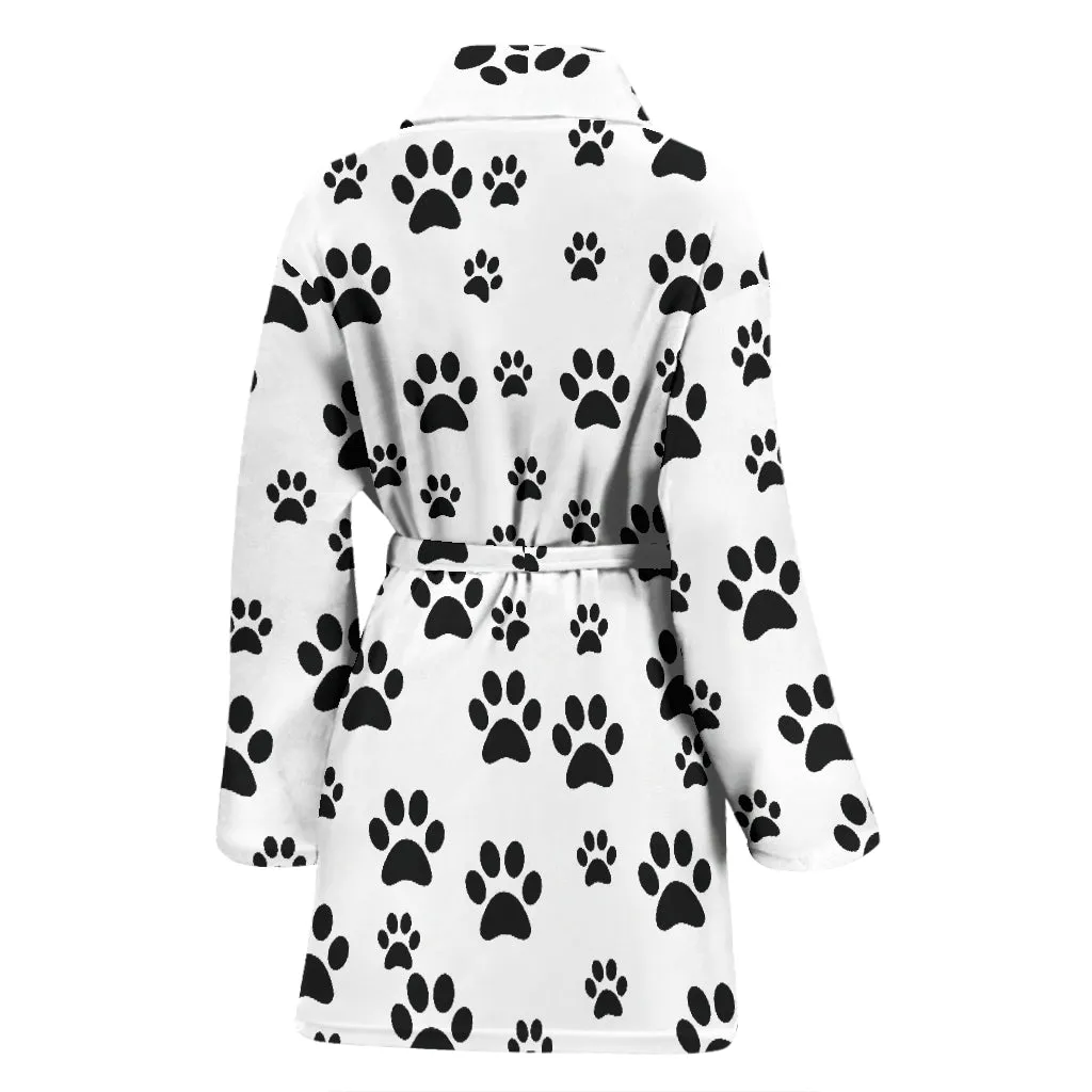 Women's bath robe paw prints