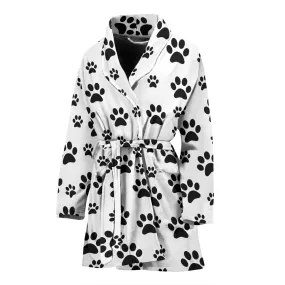 Women's bath robe paw prints