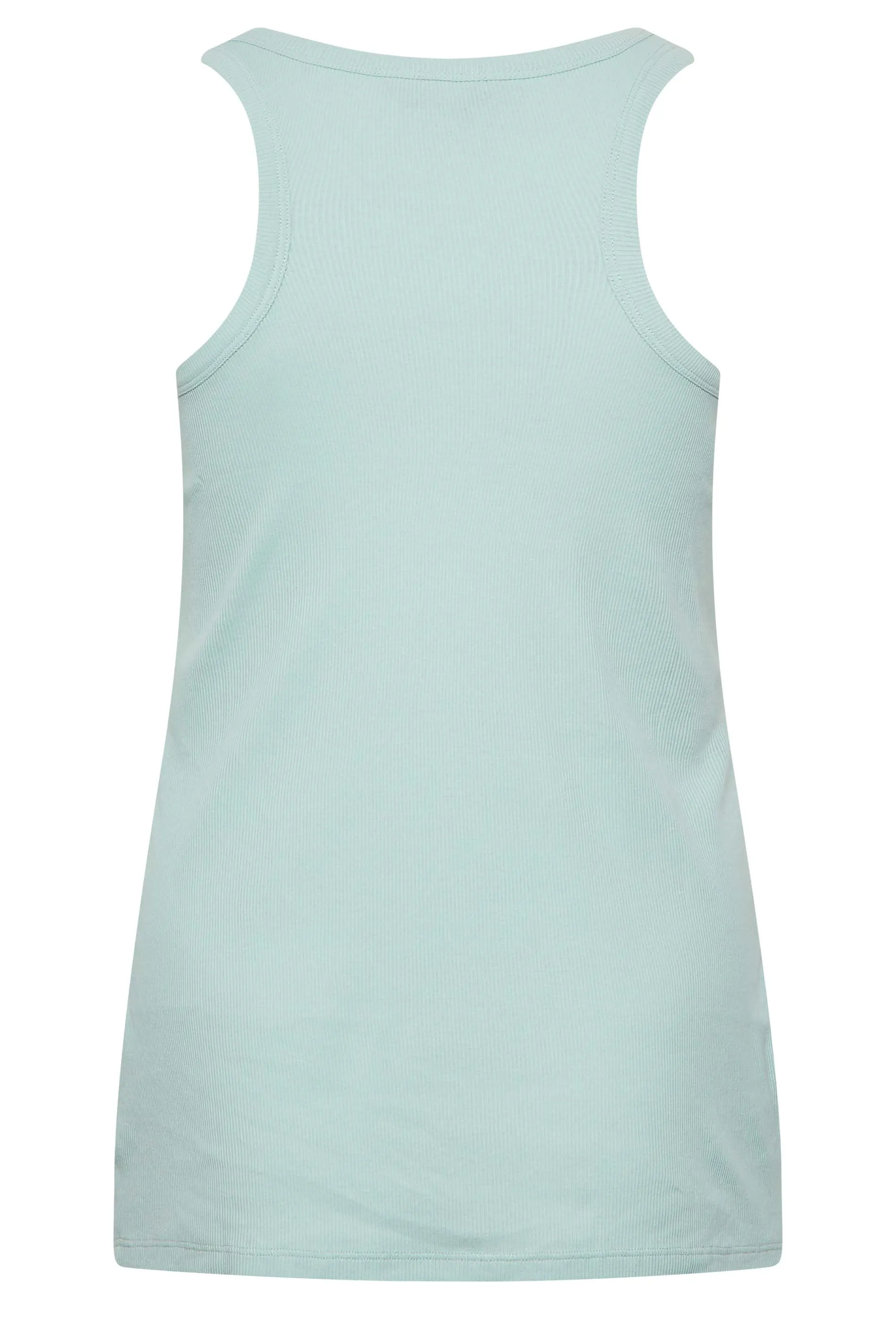 YOURS Curve Mint Green Ribbed Racer Back Vest Top