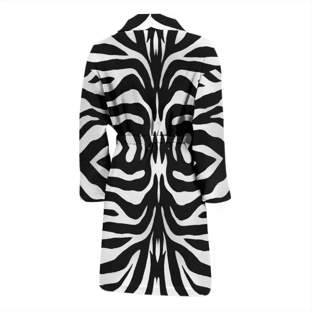 Zebra Print Mens Bath Robe